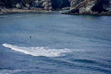 Waiting for a wave.