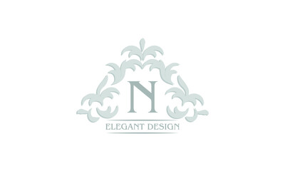 Vector logo with the letter N. Can be used for jewelry, beauty and fashion industry. Great for logo, monogram, invitation, flyer, menu, brochure, background or any desired idea.