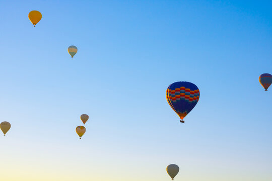 Hot air balloons. Hot air balloon festival or activity background photo