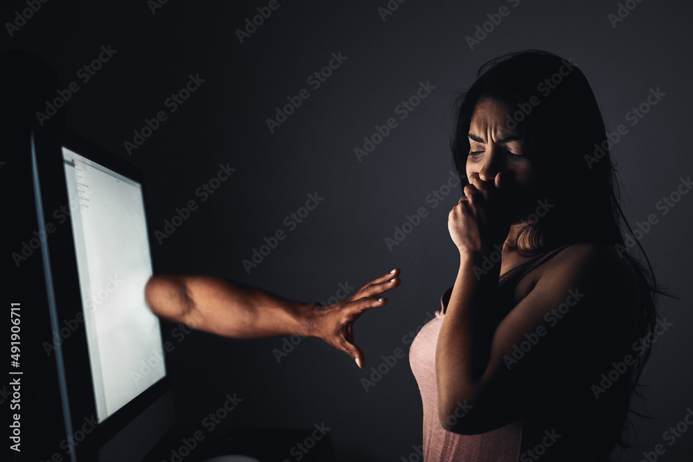 Fototapete it hurts both whether youre bullied face-to-face or via cyberspace. shot of a hand extending from a 