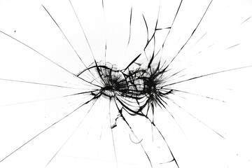 Photographed broken glass with white background
