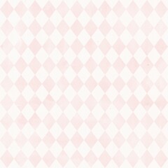 Watercolor rhombus seamless pattern. Vintage style. Soft pink color. Stock illustration.