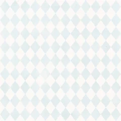 Foto op Aluminium Seamless watercolor pattern with blue rhombus on a white background. Vintage style. Delicate colors. Stock illustration. © marina draws