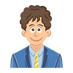 Office worker man bust vector