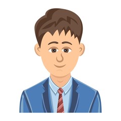 Office worker man bust vector