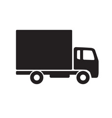 simple short small transport truck silhouette