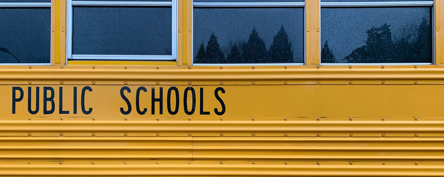 Yellow School Bus Side Panel Background