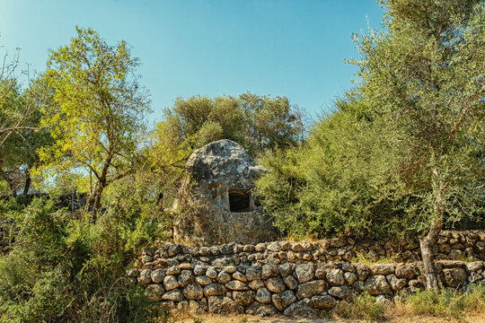 Old stone ruins in the archeological site of Ayalon Canada park, Israel