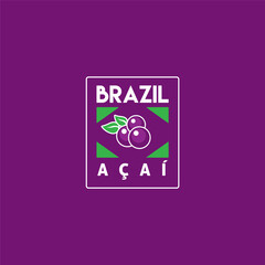 Brazil açaí. Logo template.