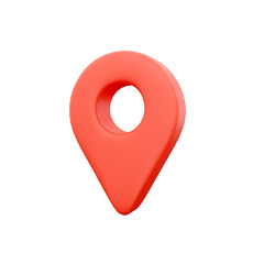 Red Map Pin Icon with on White Background. Red pin, location icon Illustration. - obrazy, fototapety, plakaty