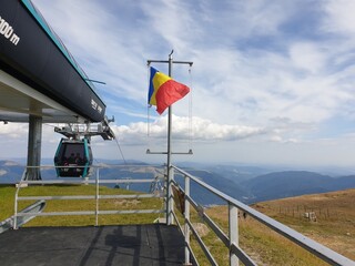 Fototapeta na wymiar Mountain station on the peak in Romania