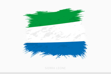 Grunge flag of Sierra Leone, vector abstract grunge brushed flag of Sierra Leone.
