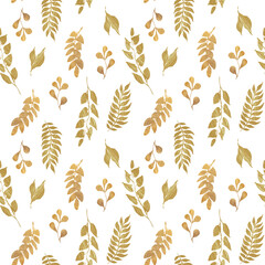 Bohemian blush gold watercolor floral seamless pattern on white background for fabric, scrapbook paper, textile, sublimation, print, wrapping paper. Floral wreath, bouquets and arrangements.
