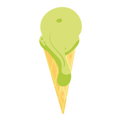 Isolated colored ice cream on a cone Vector