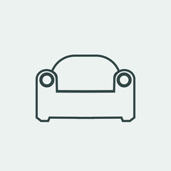 Sofa vector icon illustration sign