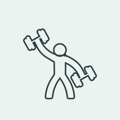  Weightlifter vector icon illustration sign