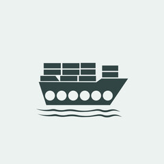  Cargo_boat  vector icon illustration sign