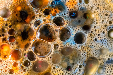 Abstract patterns, water bubbles, drops on colorful background