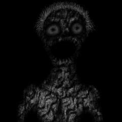 Dead old man, digital painting, concept for suspense and horror.
