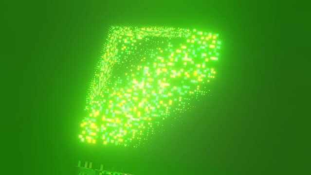 Neon Green Pixels 4K UHD 3D Illustration