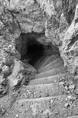 Image of the via ferrata Innerkofler De Luca in Sexten Dolomites, South Tyrol, Italy, Europe     