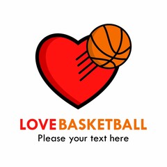 Love basketball logo template illustration