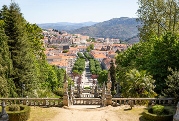 a view over Lamego city, district of Viseu, Portugal - obrazy, fototapety, plakaty