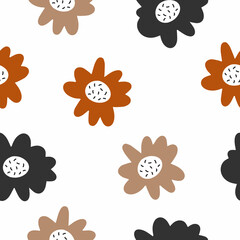 Seamless patterns in floral style. Vector illustration for design
