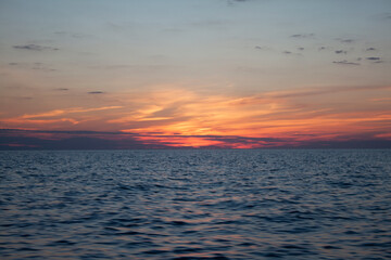 Fototapeta premium sunset over the lake