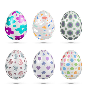 Realistic pastel easter eggs set.	