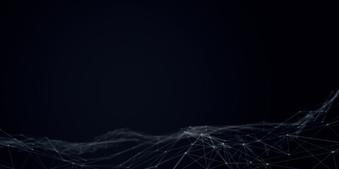 Abstract beautiful geometric background. Abstract plexus futuristic, polygonal space with a dark background. Plexus fantasy. Abstract technology