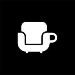 chair silhouette logo design vector drawing , logo chair vector , logo chair icon 