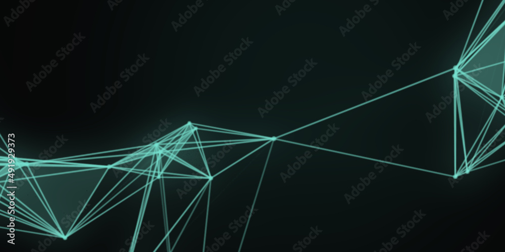 Aufkleber Abstract beautiful geometric background. Abstract plexus futuristic, polygonal space with a dark background. Plexus fantasy. Abstract technology