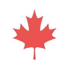 Red Canadian autumn maple leaf isolated flat vector silhouette icon