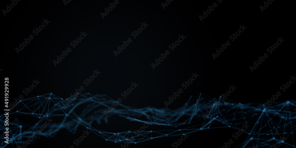 Aufkleber Abstract beautiful geometric background. Abstract plexus futuristic, polygonal space with a dark background. Plexus fantasy. Abstract technology