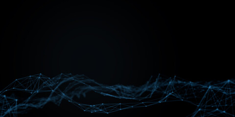 Abstract beautiful geometric background. Abstract plexus futuristic, polygonal space with a dark background. Plexus fantasy. Abstract technology