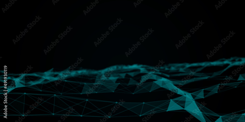 Aufkleber Abstract beautiful geometric background. Abstract plexus futuristic, polygonal space with a dark background. Plexus fantasy. Abstract technology