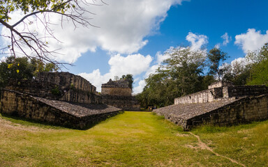 Mayan ruins. Ekbalam archaeological site in Mexico near Valladolid in the Yucatan Peninsula