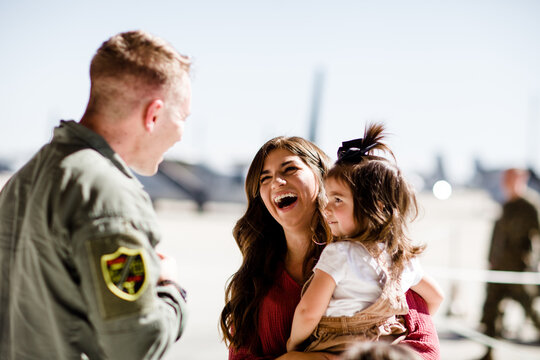 Marine Reuniting with Family at Miramar in San Diego