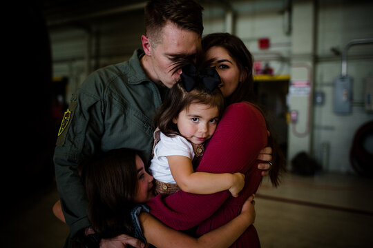 Military Family Reuniting at Miramar in San Diego