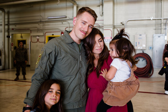 Military Family Reuniting at Miramar in San Diego