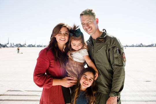 Military Family Reuniting at Miramar in San Diego