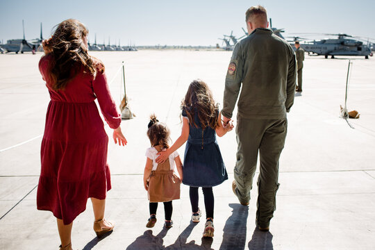 Military Family Reuniting at Miramar in San Diego