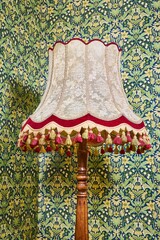 Photos of the details of an old floor lamp 