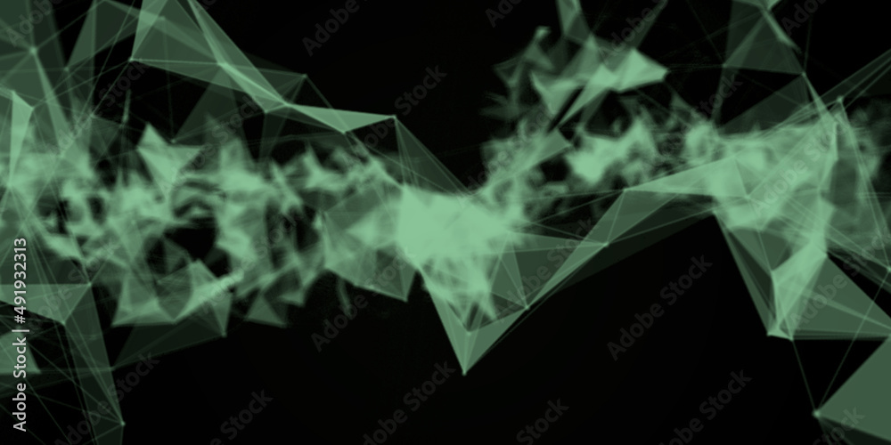 Fototapete Abstract beautiful geometric background. Abstract plexus futuristic, polygonal space with a dark background. Plexus fantasy. Abstract technology