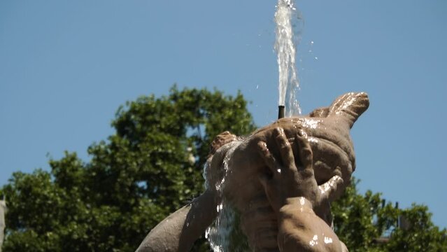 Detail of the Triton Fountain, in Piazza Barberini, by Gian Lorenzo Bernini