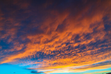 Sunrise sky with cumulonimbus clouds
