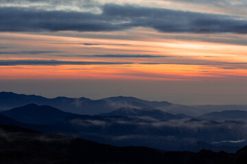sunset in the mountains