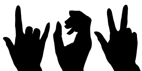 black hand icon illustration isolate on white background.