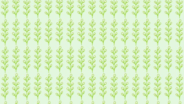 シンプルな植物パターン背景（20秒ループ）